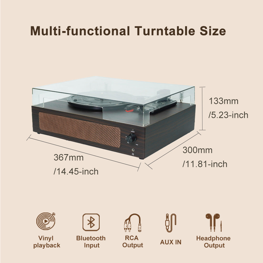 TR108-A Bluetooth Vinyl Record Player with Built-in Speakers