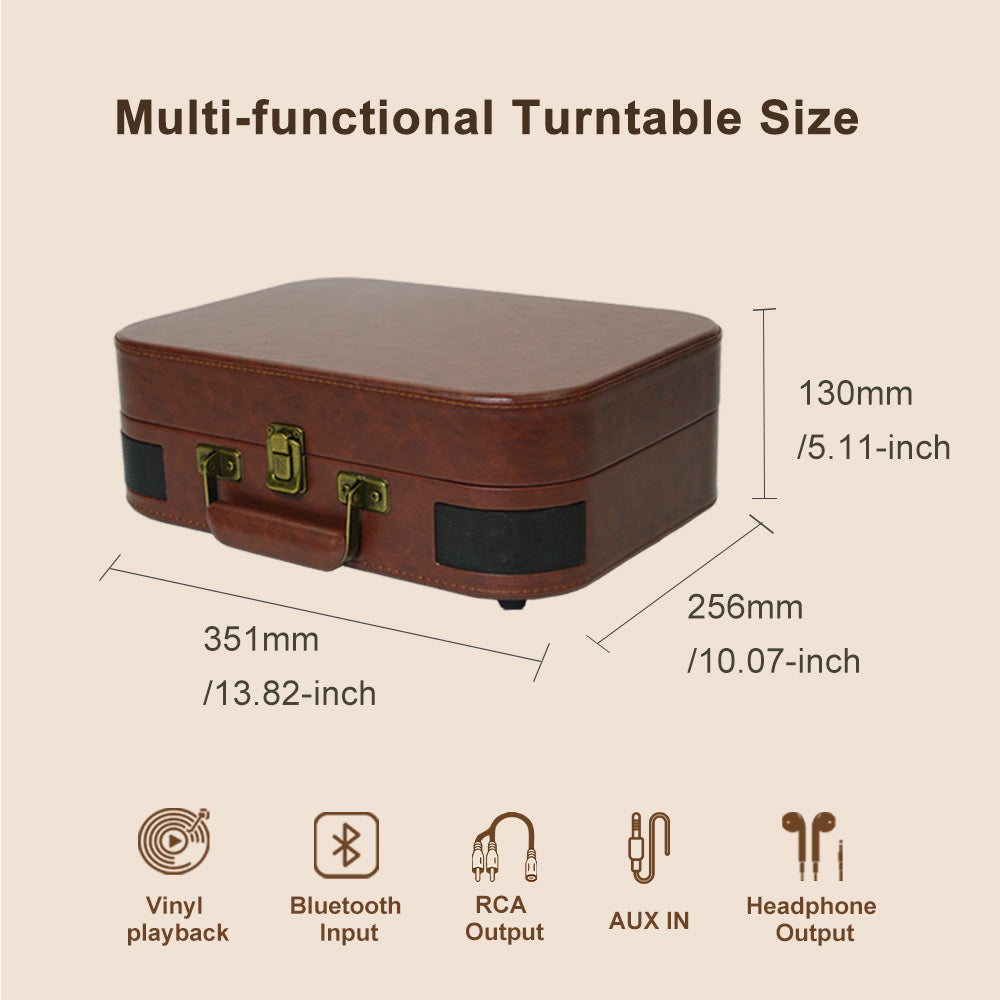 TR107 Bluetooth Suitcase Record Player with Built-in Speakers | OEM Turntable Manufacturer