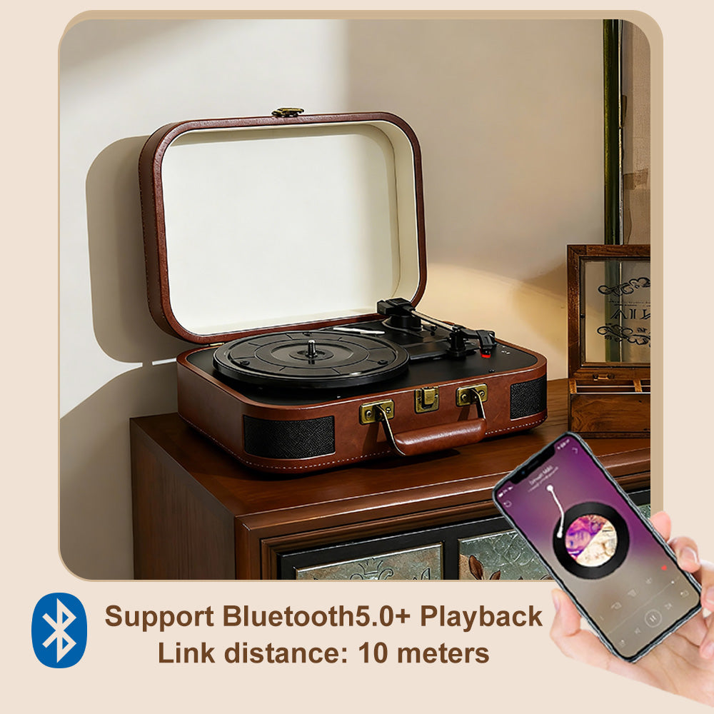TR107 Bluetooth Suitcase Record Player with Built-in Speakers | OEM Turntable Manufacturer