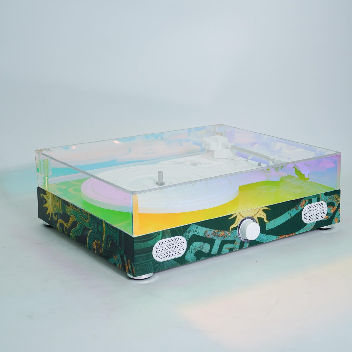 Dcolorful 211 | Designer Piano Lacquer Vinyl Record Player with Built-in Bluetooth Hi-Fi Speakers