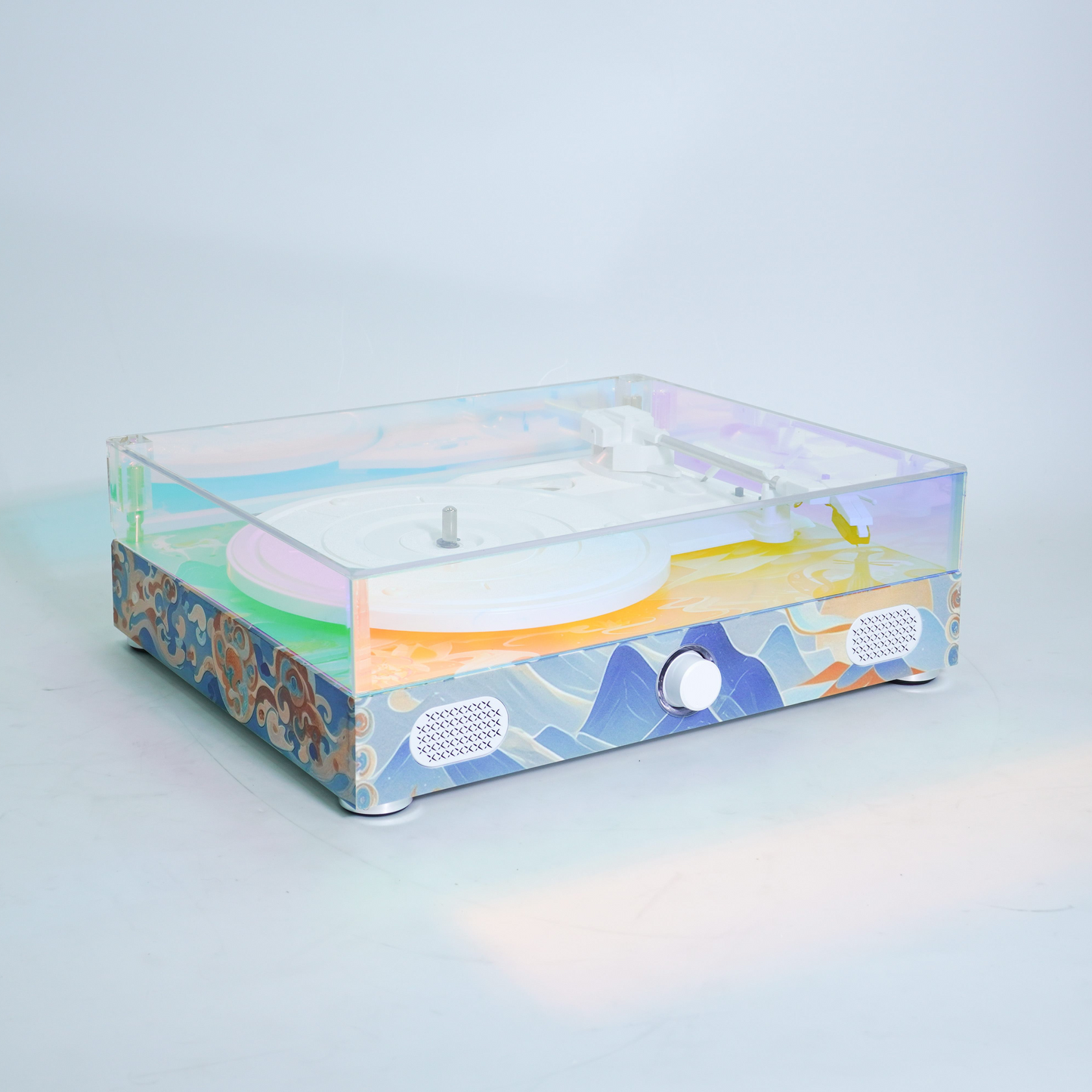 Dcolorful 211 | Designer Piano Lacquer Vinyl Record Player with Built-in Bluetooth Hi-Fi Speakers