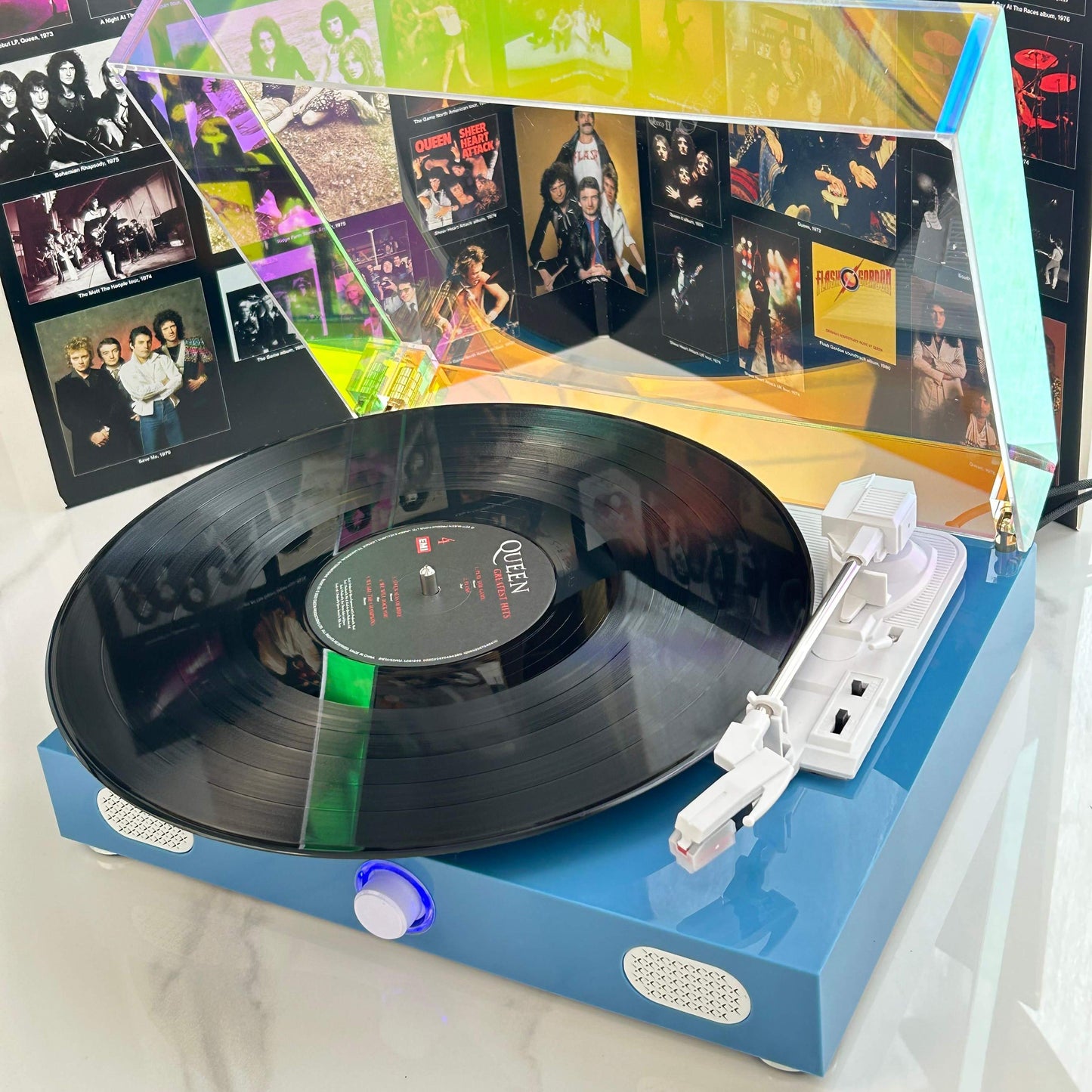 Dcolorful 211 | Designer Piano Lacquer Vinyl Record Player with Built-in Bluetooth Hi-Fi Speakers