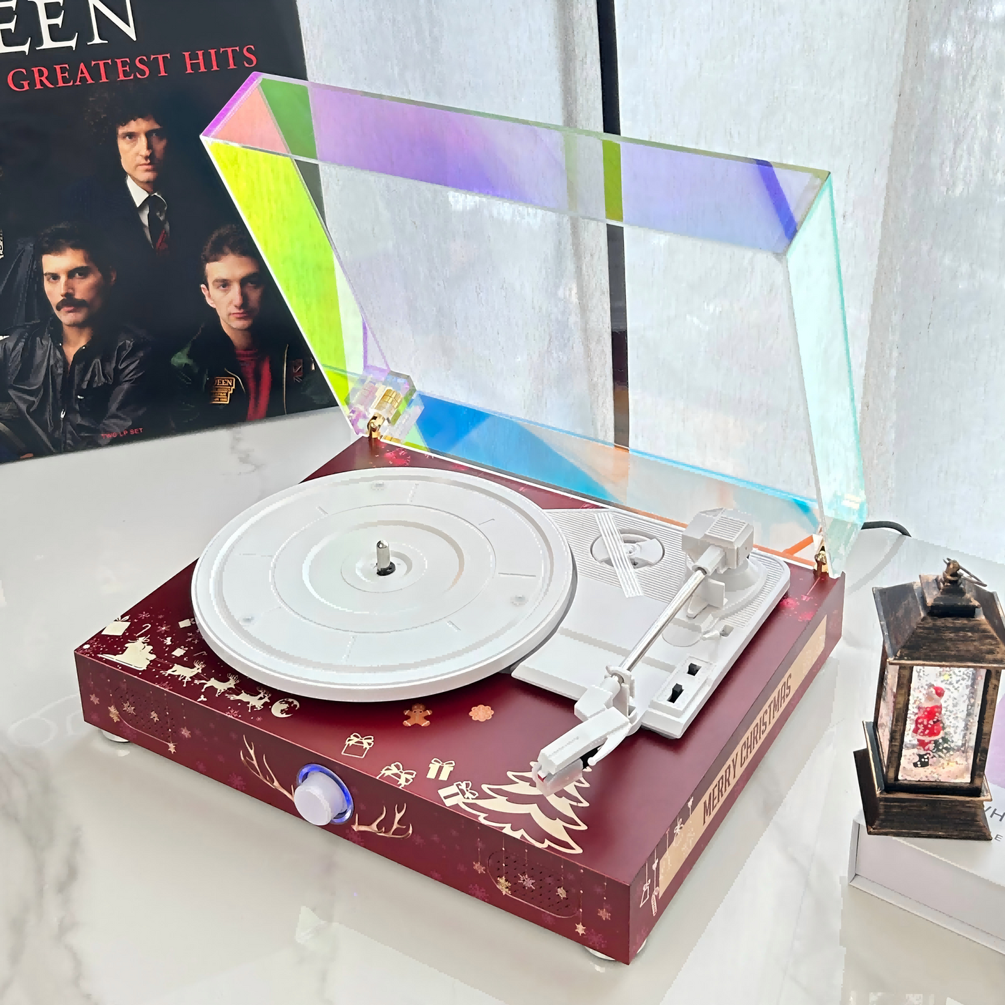 Dcolorful 211 | Designer Piano Lacquer Vinyl Record Player with Built-in Bluetooth Hi-Fi Speakers