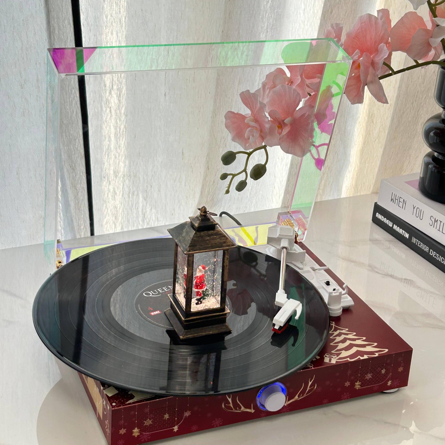 Dcolorful 211 | Designer Piano Lacquer Vinyl Record Player with Built-in Bluetooth Hi-Fi Speakers