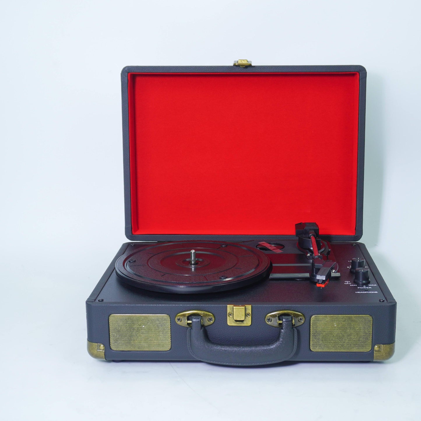 TR102-D Portable Bluetooth Suitcase Record Player with Built-in Stereo Speakers