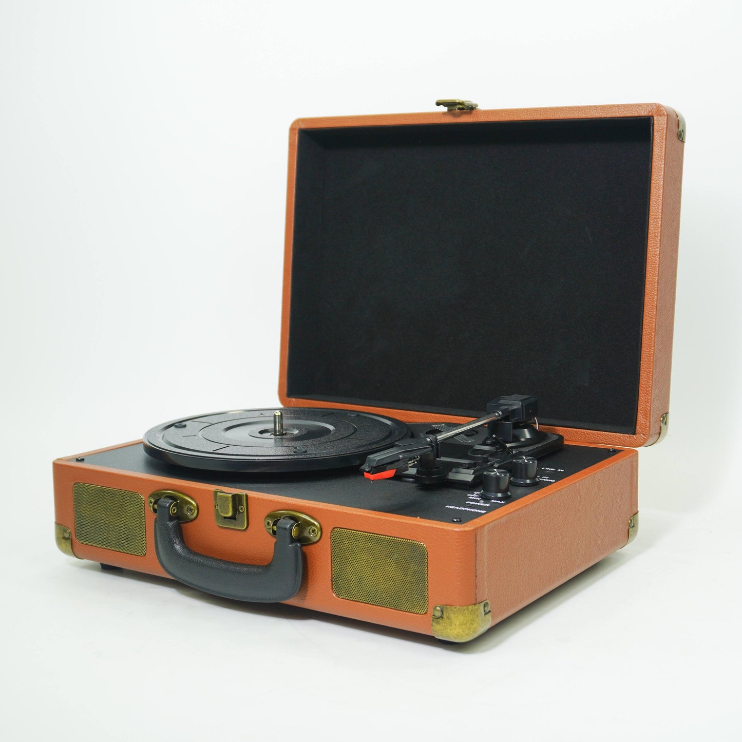 TR102-D Portable Bluetooth Suitcase Record Player with Built-in Stereo Speakers