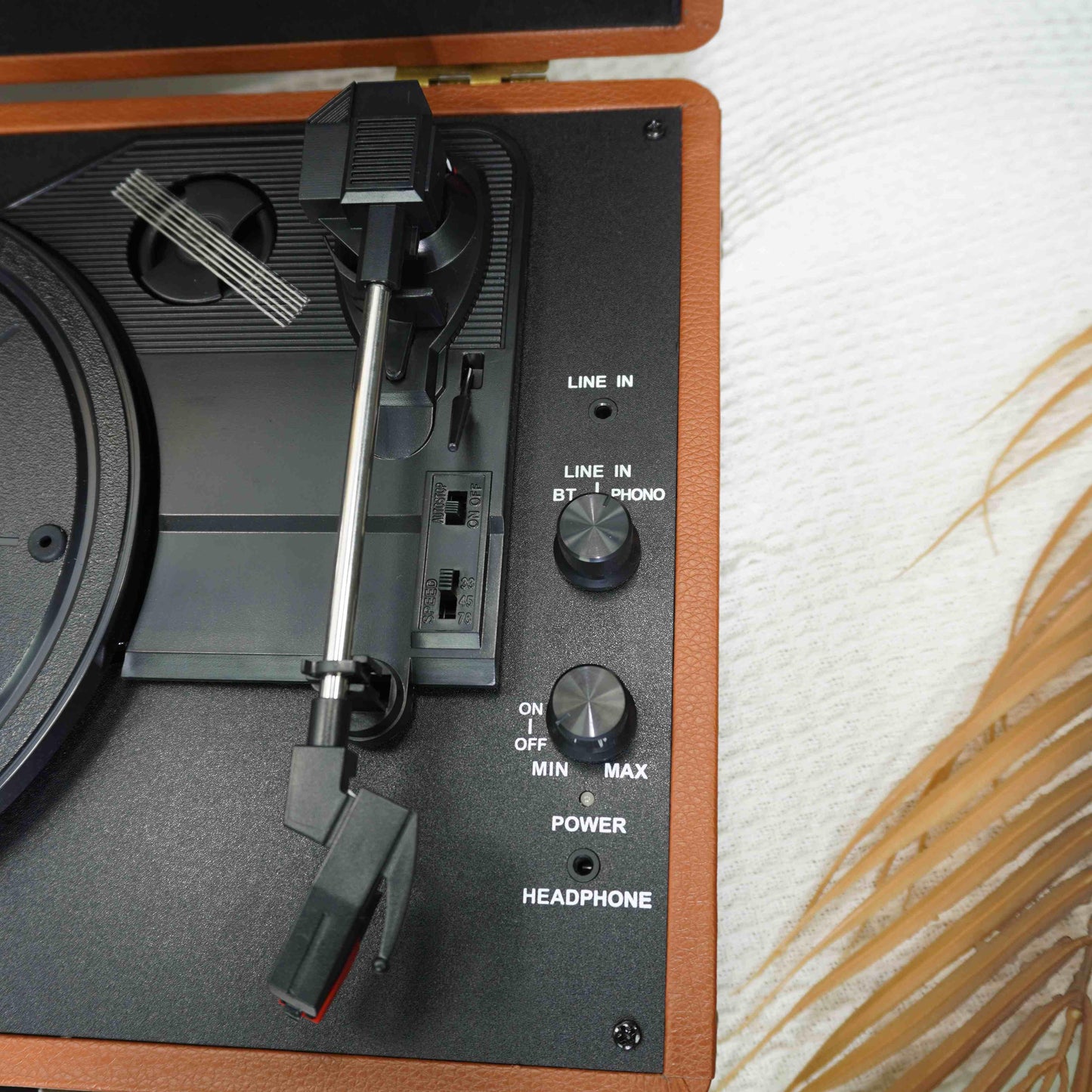 TR102-D Portable Bluetooth Suitcase Record Player with Built-in Stereo Speakers
