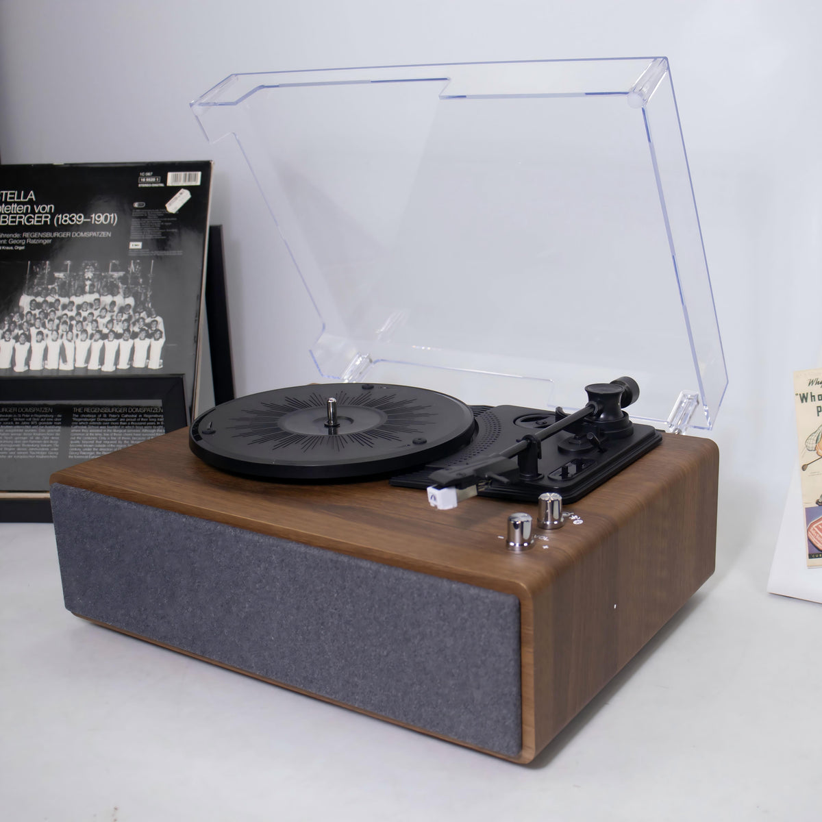 M103 Bluetooth Record Player with Bluetooth Input & Output and Built-in Speakers