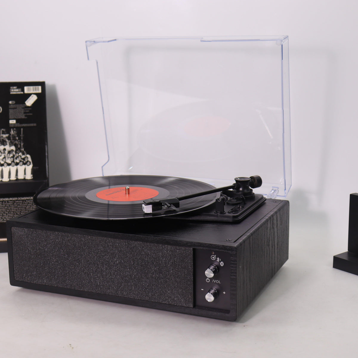 M101 Bluetooth Record Player with Built-in Stereo Speakers and EQ Control