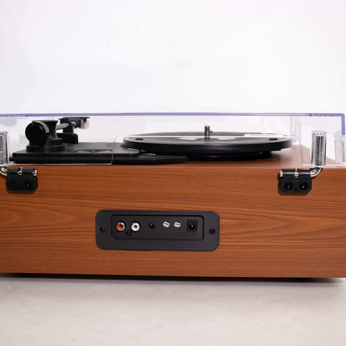 M102 Wood-Grain Bluetooth Record Player with Built-in Stereo Speakers