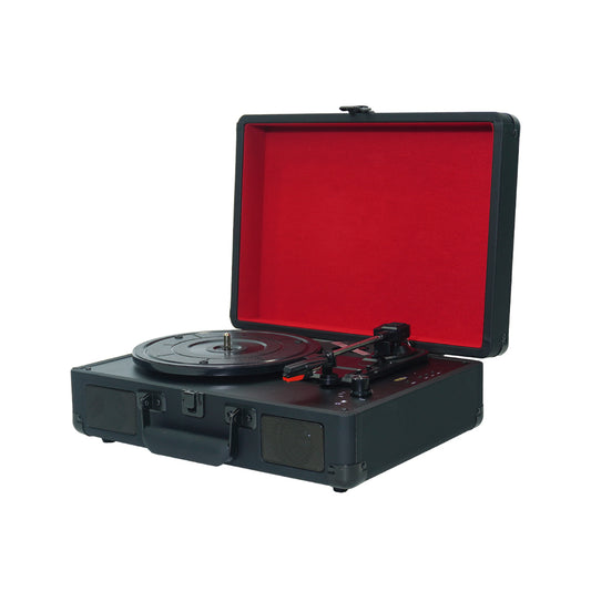 TR102-U Portable Bluetooth Suitcase Record Player with USB Playback & Built-in Stereo Speakers
