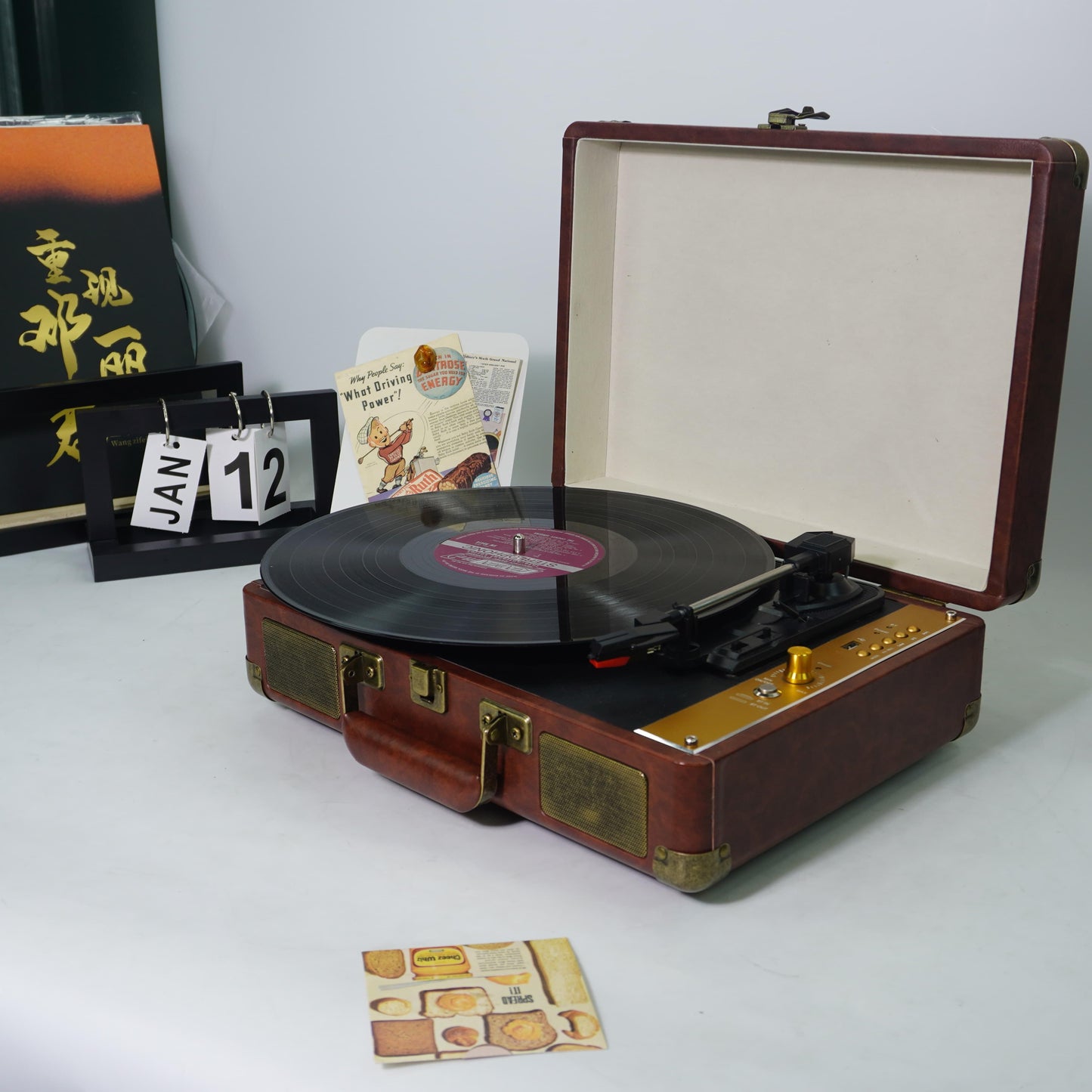 TR103-BT Rechargeable Portable Suitcase Record Player | Built-in Battery & Type-C Charging | Bluetooth & Speakers | OEM/ODM Factory Direct