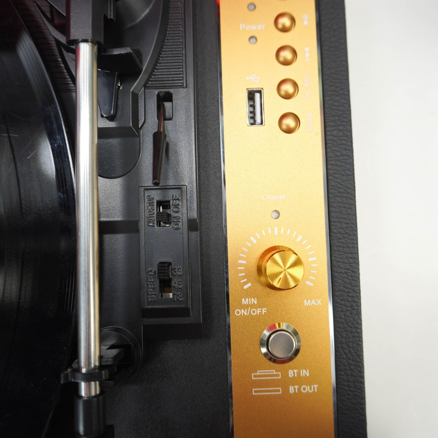 TR103-BT Rechargeable Portable Suitcase Record Player | Built-in Battery & Type-C Charging | Bluetooth & Speakers | OEM/ODM Factory Direct