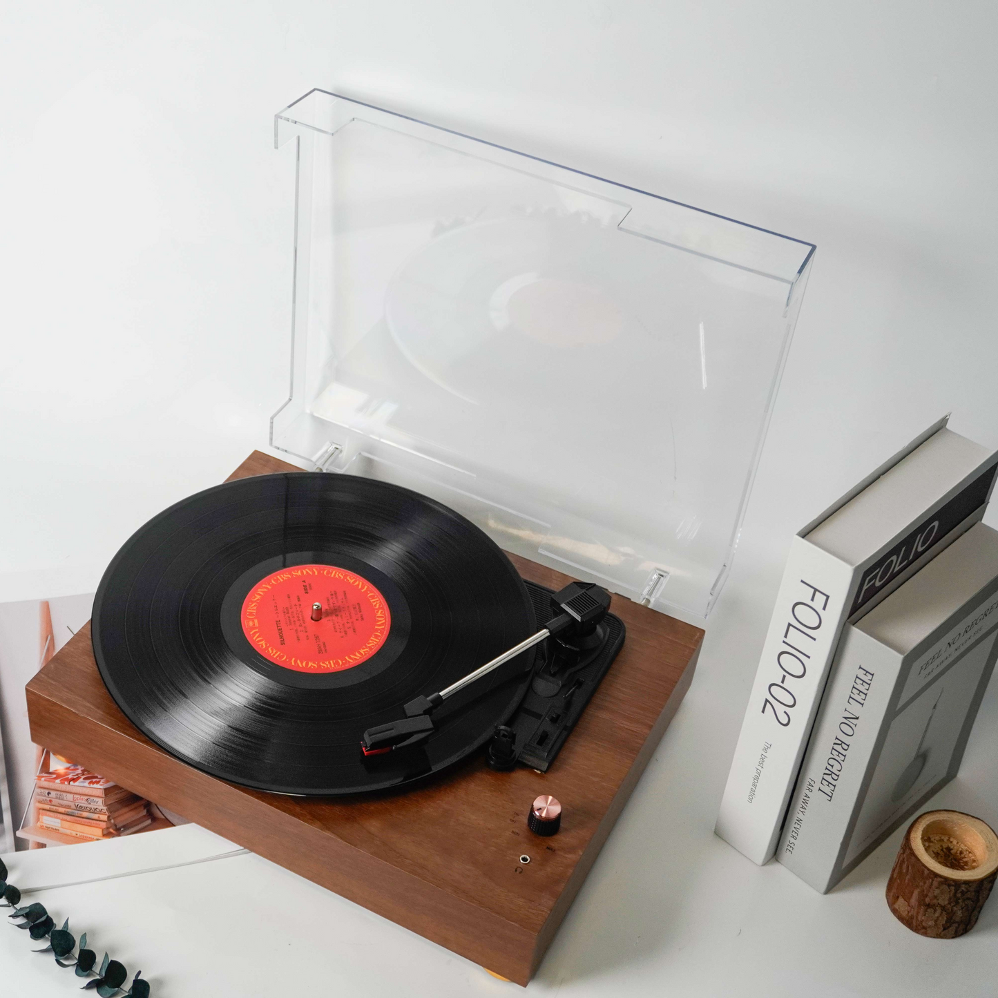TR104 Classic Wooden All-in-One Vinyl Turntable