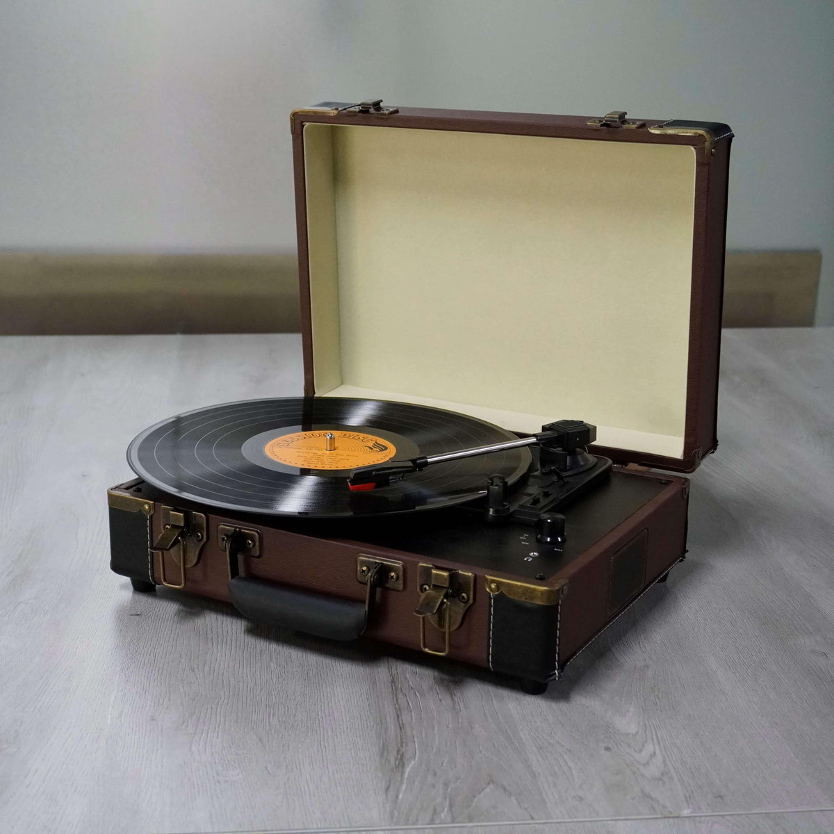 TR106 3-Speed Bluetooth Suitcase Record Player with Ruby Stylus