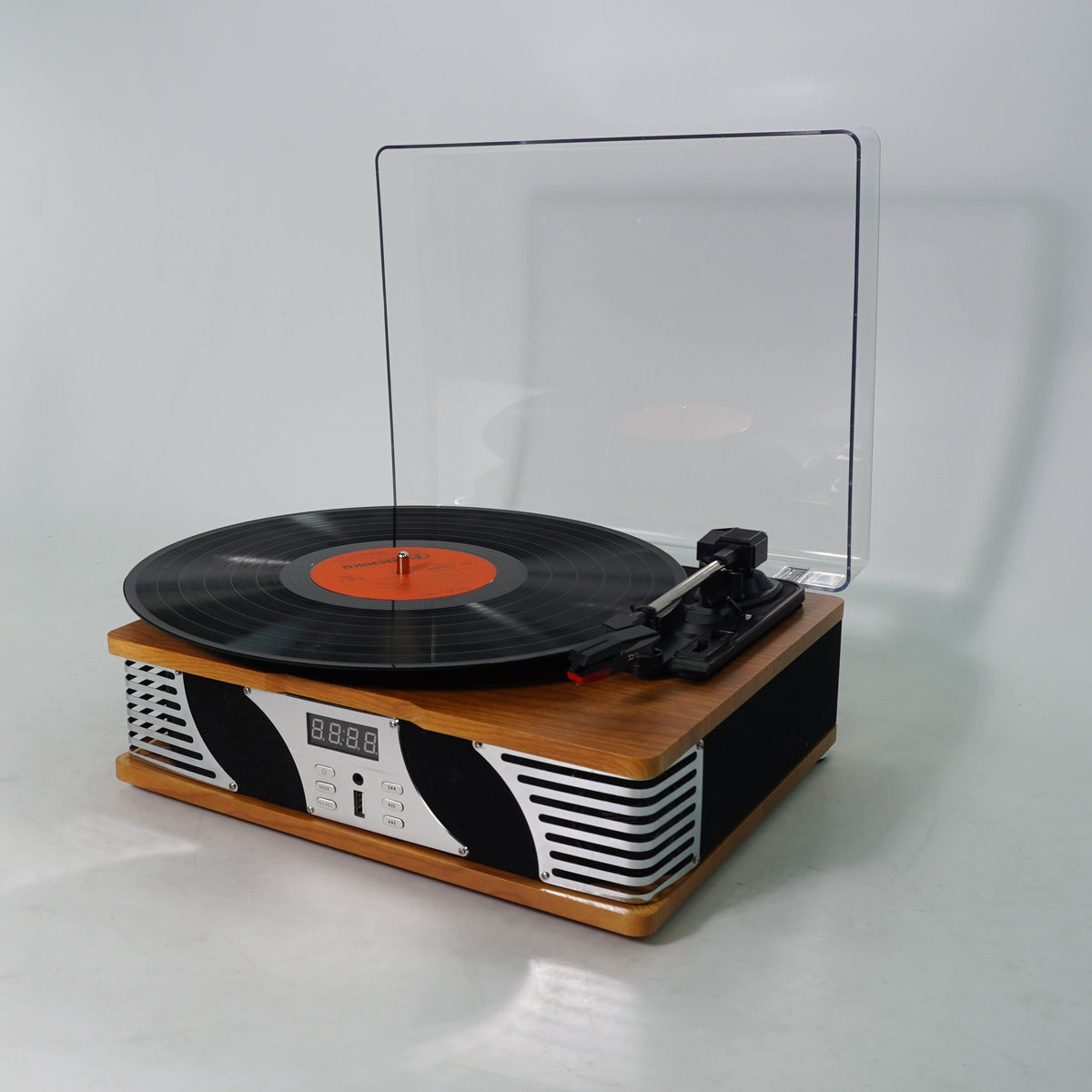 TR111 3-Speed Bluetooth Record Player with AM/FM Radio and USB Recording