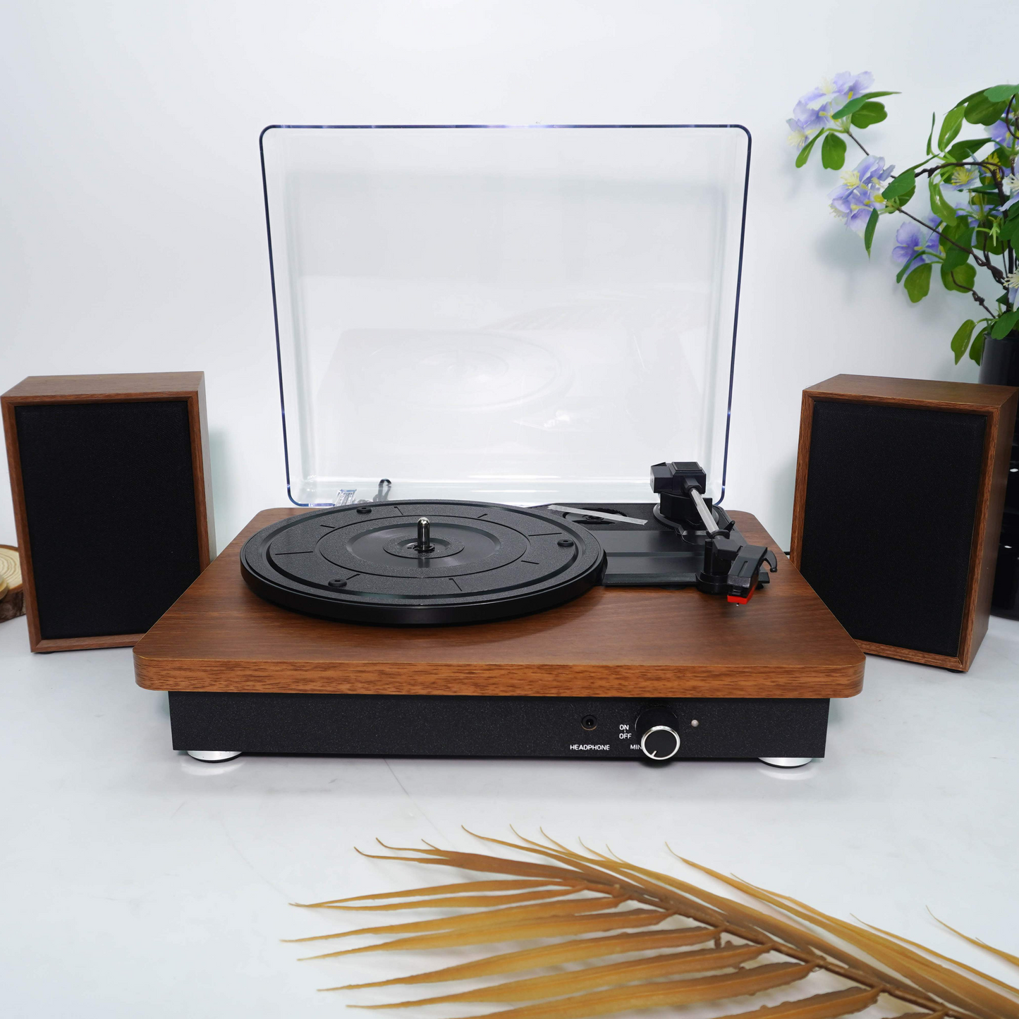 TR112 Wooden Record Player with Satellite Speakers