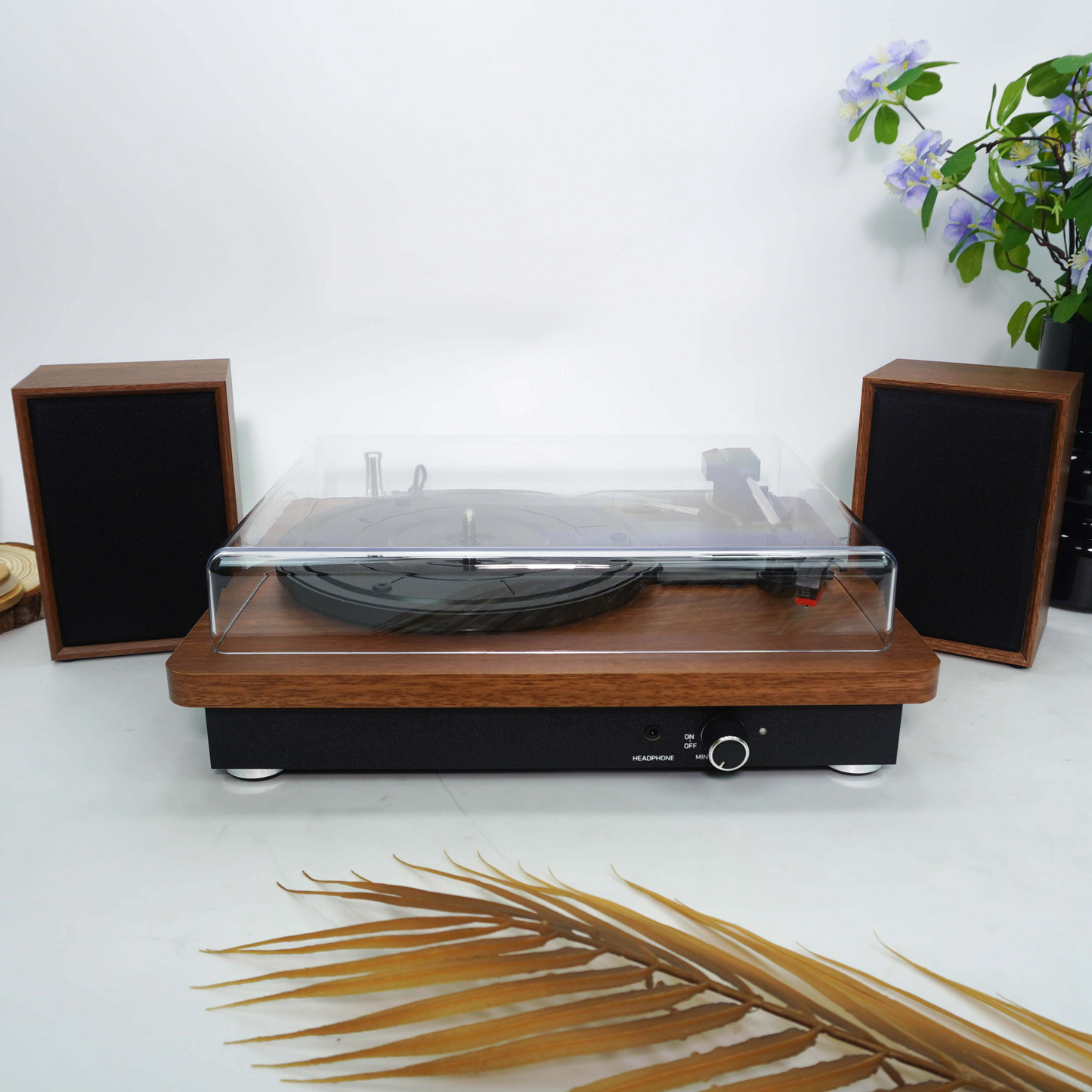 TR112 Wooden Record Player with Satellite Speakers