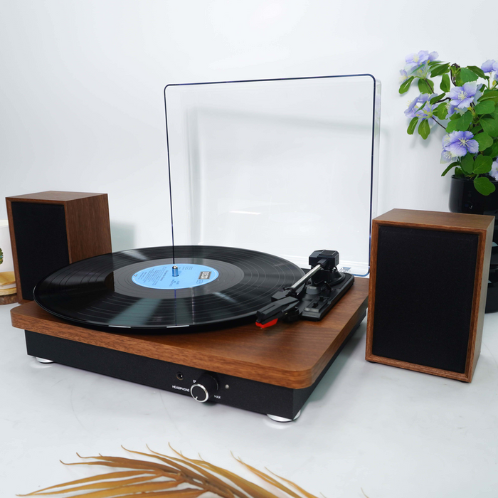 TR112 Wooden Record Player with Satellite Speakers